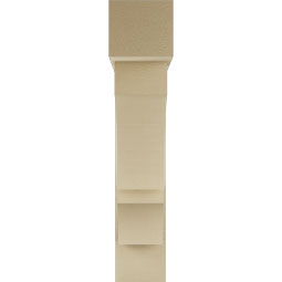 Ekena Millwork - BKTUR0756X34X38BOA05RCPR - Timberthane Faux Wood Balboa Style Bracket w/ Offset Brace, Block Ends, 7 1/2"W x 34"D x 38"H, Primed Tan