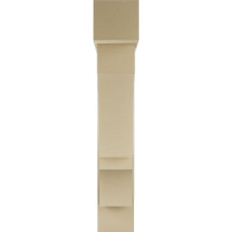 Ekena Millwork - BKTUR0756X36X44BOA05RCPR - Timberthane Faux Wood Balboa Style Bracket w/ Offset Brace, Block Ends, 7 1/2"W x 36"D x 44"H, Primed Tan