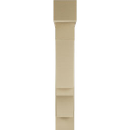 Ekena Millwork - BKTUR0756X36X48BOA05RCPR - Timberthane Faux Wood Balboa Style Bracket w/ Offset Brace, Block Ends, 7 1/2"W x 36"D x 48"H, Primed Tan
