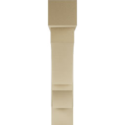Ekena Millwork - BKTUR0756X38X38BOA05RCPR - Timberthane Faux Wood Balboa Style Bracket w/ Offset Brace, Block Ends, 7 1/2"W x 38"D x 38"H, Primed Tan
