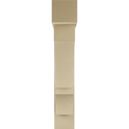 Ekena Millwork - BKTUR0756X38X44BOA05RCPR - Timberthane Faux Wood Balboa Style Bracket w/ Offset Brace, Block Ends, 7 1/2"W x 38"D x 44"H, Primed Tan