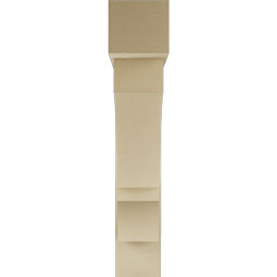 Ekena Millwork - BKTUR0756X40X40BOA05RCPR - Timberthane Faux Wood Balboa Style Bracket w/ Offset Brace, Block Ends, 7 1/2"W x 40"D x 40"H, Primed Tan