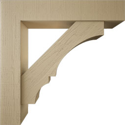 Ekena Millwork - BKTUR0756X40X40BOA05RCPR - Timberthane Faux Wood Balboa Style Bracket w/ Offset Brace, Block Ends, 7 1/2"W x 40"D x 40"H, Primed Tan