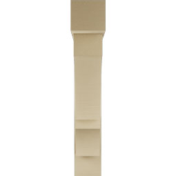 Ekena Millwork - BKTUR0756X40X44BOA05RCPR - Timberthane Faux Wood Balboa Style Bracket w/ Offset Brace, Block Ends, 7 1/2"W x 40"D x 44"H, Primed Tan