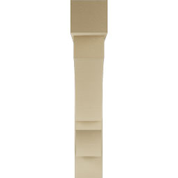 Ekena Millwork - BKTUR0756X42X42BOA05RCPR - Timberthane Faux Wood Balboa Style Bracket w/ Offset Brace, Block Ends, 7 1/2"W x 42"D x 42"H, Primed Tan