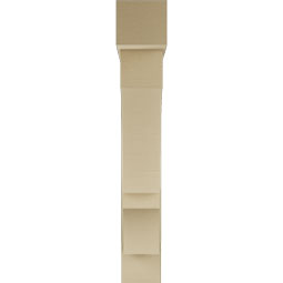 Ekena Millwork - BKTUR0756X42X48BOA05RCPR - Timberthane Faux Wood Balboa Style Bracket w/ Offset Brace, Block Ends, 7 1/2"W x 42"D x 48"H, Primed Tan