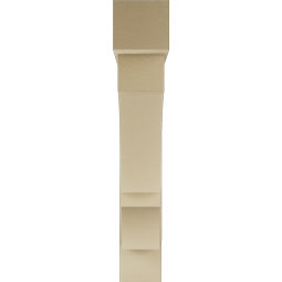 Ekena Millwork - BKTUR0756X44X44BOA05RCPR - Timberthane Faux Wood Balboa Style Bracket w/ Offset Brace, Block Ends, 7 1/2"W x 44"D x 44"H, Primed Tan
