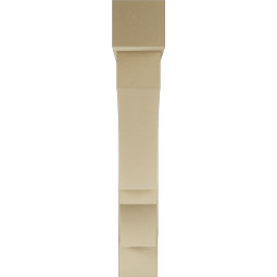 Ekena Millwork - BKTUR0756X46X46BOA05RCPR - Timberthane Faux Wood Balboa Style Bracket w/ Offset Brace, Block Ends, 7 1/2"W x 46"D x 46"H, Primed Tan