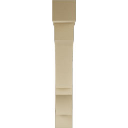 Ekena Millwork - BKTUR0756X48X48BOA05RCPR - Timberthane Faux Wood Balboa Style Bracket w/ Offset Brace, Block Ends, 7 1/2"W x 48"D x 48"H, Primed Tan