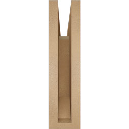 Ekena Millwork - BKTUR035X14X14BOA06RCPR - Timberthane Faux Wood Balboa Style Bracket, Slat Ends, 3 1/2"W x 14"D x 14"H, Primed Tan