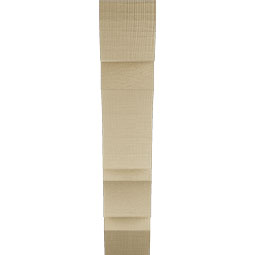 Ekena Millwork - BKTUR035X14X18BOA06RCPR - Timberthane Faux Wood Balboa Style Bracket, Slat Ends, 3 1/2"W x 14"D x 18"H, Primed Tan