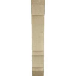 Ekena Millwork - BKTUR035X14X22BOA06RCPR - Timberthane Faux Wood Balboa Style Bracket, Slat Ends, 3 1/2"W x 14"D x 22"H, Primed Tan