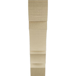 Ekena Millwork - BKTUR035X16X16BOA06RCPR - Timberthane Faux Wood Balboa Style Bracket, Slat Ends, 3 1/2"W x 16"D x 16"H, Primed Tan