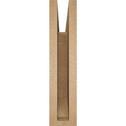 Ekena Millwork - BKTUR035X16X16BOA06RCPR - Timberthane Faux Wood Balboa Style Bracket, Slat Ends, 3 1/2"W x 16"D x 16"H, Primed Tan