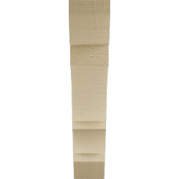 Ekena Millwork - BKTUR035X18X18BOA06RCPR - Timberthane Faux Wood Balboa Style Bracket, Slat Ends, 3 1/2"W x 18"D x 18"H, Primed Tan