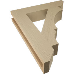 Ekena Millwork - BKTUR035X18X22BOA06RCPR - Timberthane Faux Wood Balboa Style Bracket, Slat Ends, 3 1/2"W x 18"D x 22"H, Primed Tan