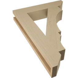 Ekena Millwork - BKTUR035X18X26BOA06RCPR - Timberthane Faux Wood Balboa Style Bracket, Slat Ends, 3 1/2"W x 18"D x 26"H, Primed Tan