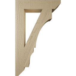 Ekena Millwork - BKTUR035X18X30BOA06RCPR - Timberthane Faux Wood Balboa Style Bracket, Slat Ends, 3 1/2"W x 18"D x 30"H, Primed Tan