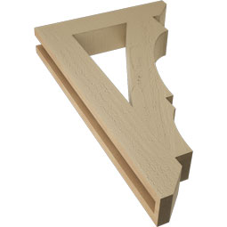 Ekena Millwork - BKTUR035X18X30BOA06RCPR - Timberthane Faux Wood Balboa Style Bracket, Slat Ends, 3 1/2"W x 18"D x 30"H, Primed Tan