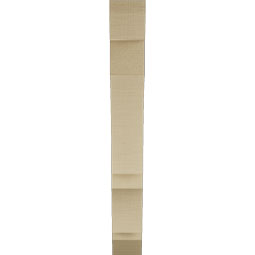 Ekena Millwork - BKTUR035X20X28BOA06RCPR - Timberthane Faux Wood Balboa Style Bracket, Slat Ends, 3 1/2"W x 20"D x 28"H, Primed Tan