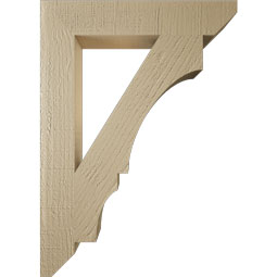 Ekena Millwork - BKTUR035X20X28BOA06RCPR - Timberthane Faux Wood Balboa Style Bracket, Slat Ends, 3 1/2"W x 20"D x 28"H, Primed Tan