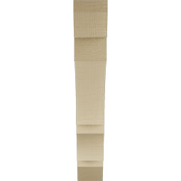 Ekena Millwork - BKTUR035X22X22BOA06RCPR - Timberthane Faux Wood Balboa Style Bracket, Slat Ends, 3 1/2"W x 22"D x 22"H, Primed Tan