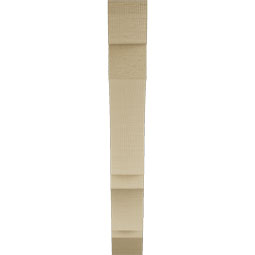 Ekena Millwork - BKTUR035X22X26BOA06RCPR - Timberthane Faux Wood Balboa Style Bracket, Slat Ends, 3 1/2"W x 22"D x 26"H, Primed Tan