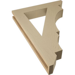 Ekena Millwork - BKTUR035X22X30BOA06RCPR - Timberthane Faux Wood Balboa Style Bracket, Slat Ends, 3 1/2"W x 22"D x 30"H, Primed Tan