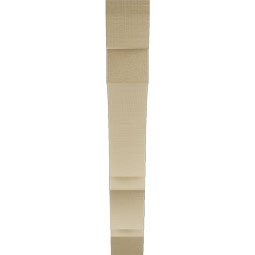 Ekena Millwork - BKTUR035X24X24BOA06RCPR - Timberthane Faux Wood Balboa Style Bracket, Slat Ends, 3 1/2"W x 24"D x 24"H, Primed Tan