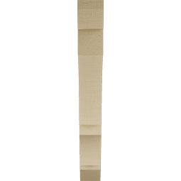 Ekena Millwork - BKTUR035X24X28BOA06RCPR - Timberthane Faux Wood Balboa Style Bracket, Slat Ends, 3 1/2"W x 24"D x 28"H, Primed Tan