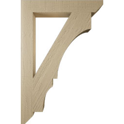 Ekena Millwork - BKTUR035X24X36BOA06RCPR - Timberthane Faux Wood Balboa Style Bracket, Slat Ends, 3 1/2"W x 24"D x 36"H, Primed Tan