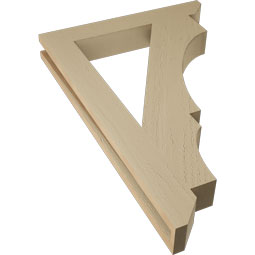 Ekena Millwork - BKTUR035X24X36BOA06RCPR - Timberthane Faux Wood Balboa Style Bracket, Slat Ends, 3 1/2"W x 24"D x 36"H, Primed Tan