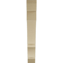 Ekena Millwork - BKTUR035X26X26BOA06RCPR - Timberthane Faux Wood Balboa Style Bracket, Slat Ends, 3 1/2"W x 26"D x 26"H, Primed Tan