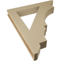 Ekena Millwork - BKTUR035X26X30BOA06RCPR - Timberthane Faux Wood Balboa Style Bracket, Slat Ends, 3 1/2"W x 26"D x 30"H, Primed Tan