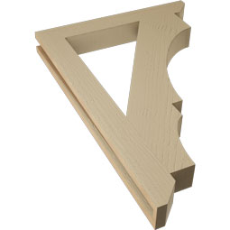 Ekena Millwork - BKTUR035X26X38BOA06RCPR - Timberthane Faux Wood Balboa Style Bracket, Slat Ends, 3 1/2"W x 26"D x 38"H, Primed Tan