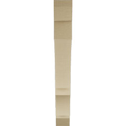 Ekena Millwork - BKTUR035X28X28BOA06RCPR - Timberthane Faux Wood Balboa Style Bracket, Slat Ends, 3 1/2"W x 28"D x 28"H, Primed Tan