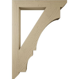 Ekena Millwork - BKTUR035X28X40BOA06RCPR - Timberthane Faux Wood Balboa Style Bracket, Slat Ends, 3 1/2"W x 28"D x 40"H, Primed Tan