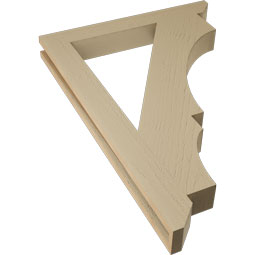 Ekena Millwork - BKTUR035X28X40BOA06RCPR - Timberthane Faux Wood Balboa Style Bracket, Slat Ends, 3 1/2"W x 28"D x 40"H, Primed Tan