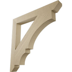 Ekena Millwork - BKTUR035X30X30BOA06RCPR - Timberthane Faux Wood Balboa Style Bracket, Slat Ends, 3 1/2"W x 30"D x 30"H, Primed Tan