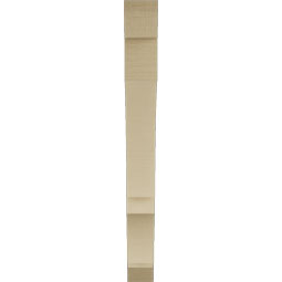 Ekena Millwork - BKTUR035X30X34BOA06RCPR - Timberthane Faux Wood Balboa Style Bracket, Slat Ends, 3 1/2"W x 30"D x 34"H, Primed Tan