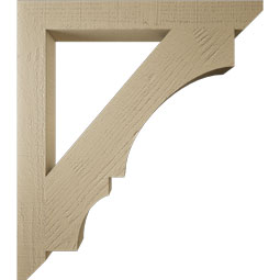 Ekena Millwork - BKTUR035X30X34BOA06RCPR - Timberthane Faux Wood Balboa Style Bracket, Slat Ends, 3 1/2"W x 30"D x 34"H, Primed Tan
