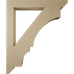 Ekena Millwork - BKTUR035X30X36BOA06RCPR - Timberthane Faux Wood Balboa Style Bracket, Slat Ends, 3 1/2"W x 30"D x 36"H, Primed Tan