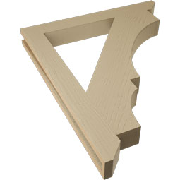 Ekena Millwork - BKTUR035X30X36BOA06RCPR - Timberthane Faux Wood Balboa Style Bracket, Slat Ends, 3 1/2"W x 30"D x 36"H, Primed Tan