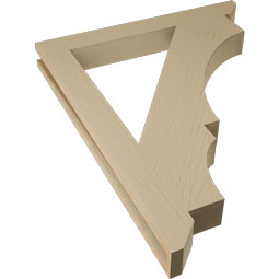 Ekena Millwork - BKTUR035X30X38BOA06RCPR - Timberthane Faux Wood Balboa Style Bracket, Slat Ends, 3 1/2"W x 30"D x 38"H, Primed Tan
