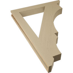 Ekena Millwork - BKTUR035X30X42BOA06RCPR - Timberthane Faux Wood Balboa Style Bracket, Slat Ends, 3 1/2"W x 30"D x 42"H, Primed Tan