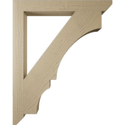 Ekena Millwork - BKTUR035X32X40BOA06RCPR - Timberthane Faux Wood Balboa Style Bracket, Slat Ends, 3 1/2"W x 32"D x 40"H, Primed Tan
