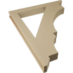 Ekena Millwork - BKTUR035X32X40BOA06RCPR - Timberthane Faux Wood Balboa Style Bracket, Slat Ends, 3 1/2"W x 32"D x 40"H, Primed Tan