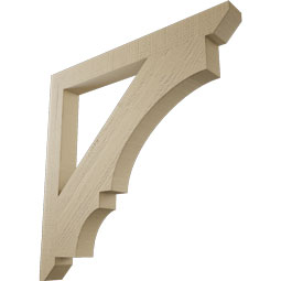 Ekena Millwork - BKTUR035X34X34BOA06RCPR - Timberthane Faux Wood Balboa Style Bracket, Slat Ends, 3 1/2"W x 34"D x 34"H, Primed Tan