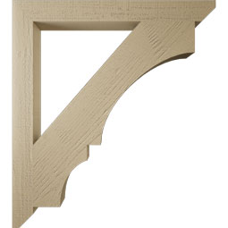 Ekena Millwork - BKTUR035X34X38BOA06RCPR - Timberthane Faux Wood Balboa Style Bracket, Slat Ends, 3 1/2"W x 34"D x 38"H, Primed Tan