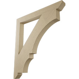 Ekena Millwork - BKTUR035X34X38BOA06RCPR - Timberthane Faux Wood Balboa Style Bracket, Slat Ends, 3 1/2"W x 34"D x 38"H, Primed Tan